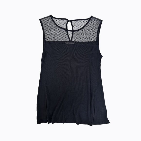 Victoria's Secret Black Tank Top Sz S Sheer Lace Keyhole Y2K 90s Fairy Grunge - Picture 6 of 6